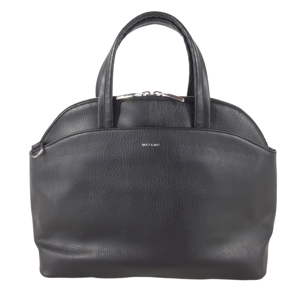 Matt & Nat Vegan Leather Large Satchel Handbag Black $165